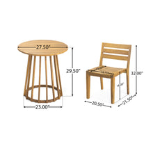Load image into Gallery viewer, Outdoor 3 Pieces Dining Set, Round Bistro Set - Teak
