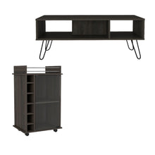 Load image into Gallery viewer, 2 Piece Living Room Set Wood Metal Furniture - Espresso / Black
