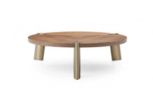 Load image into Gallery viewer, Stainless Steel Round Coffee Table - Brown And Gold
