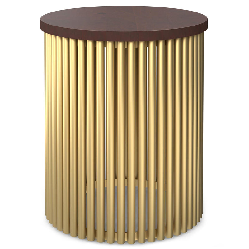 Modern Round End Table - Gold