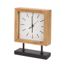 Load image into Gallery viewer, Square Table Clock - Natural / Black
