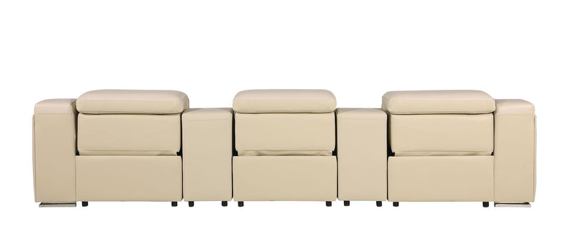 129" Reclining USB Sofa - Steel