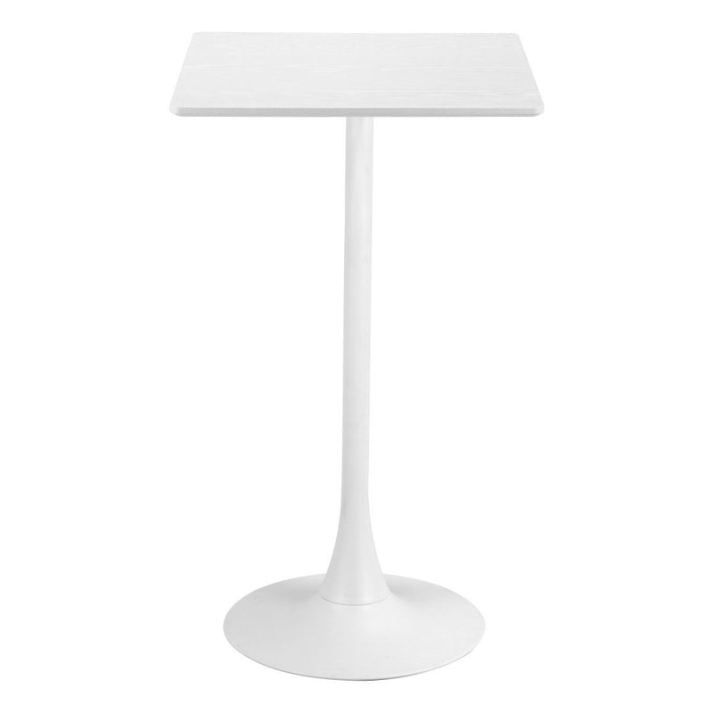 24" Wood Square Bar Table - White
