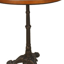 Load image into Gallery viewer, 30" Rounded Solid Wood And Iron Pedestal Base Dining Table - Chestnut
