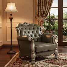Load image into Gallery viewer, Faux Leather And Vintage Bone White Arm Chair - Bone White
