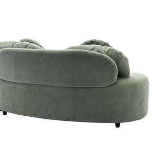 103.9" Modern Living Room Sofa Lamb Velvet Upholstered Couch Furniture for Home or Office, Green