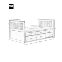 Load image into Gallery viewer, TOPMAX Captain&#39;s Bed Twin Daybed with Trundle Bed and Storage Drawers, White
