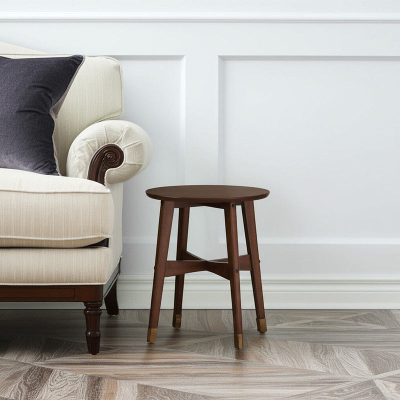 Solid Wood End Table - Brown
