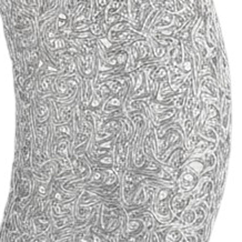 Bedside Table Lamp With Silver Swirl Novelty Shade - Silver