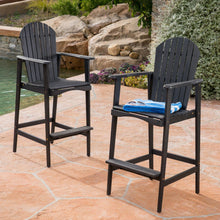 Load image into Gallery viewer, Outdoor Acacia Wood Adirondack Barstools (Set of 2)

