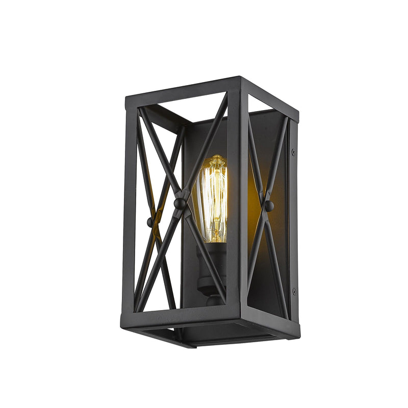 Metal Geometric Wall Light - Matte Black