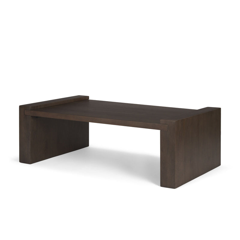 48" Solid Wood Sled Coffee Table - Dark Brown