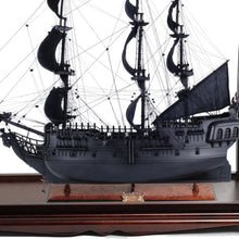 Load image into Gallery viewer, Hand Painted Pirate Table Top Display Model Boat - Black / Pearl
