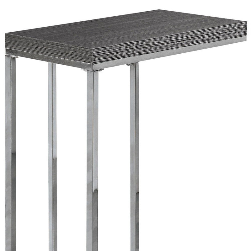 18.25" x 10.25" x 25.25" Particle Board Metal Accent Table - Gray