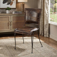 Load image into Gallery viewer, 33" Faux Leather Side Chair - Brown
