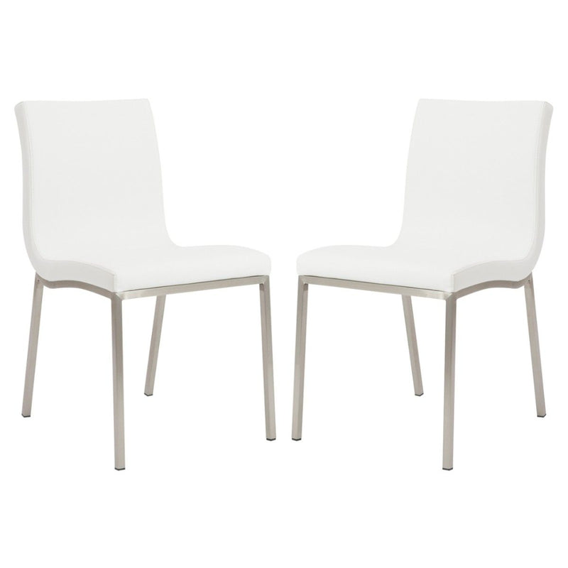Minimalist Faux Leather Chairs (Set of 2) - White