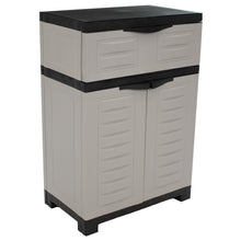 Load image into Gallery viewer, 35" Heavy Duty Plastic Two Door One Drawer Utility Cabinet - Gray
