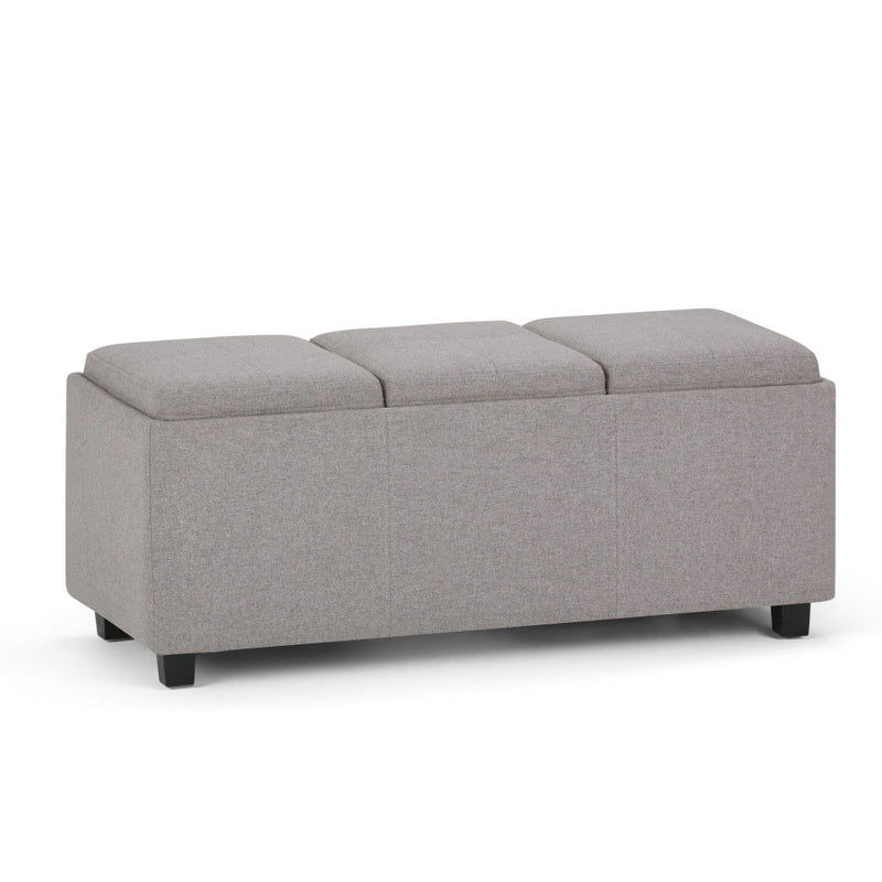 42" Upholstery Storage Ottoman - Dark Brown / Cloud