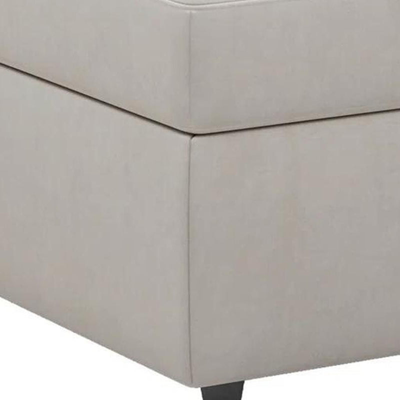 Velvet Storage Ottoman (714336) - Beige / Black