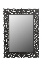 Load image into Gallery viewer, 47" Floral Carved Solid Framed Accent Mirror - Black
