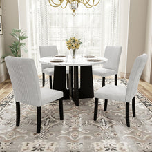 Load image into Gallery viewer, 5 Piece Round Dining Table Set, Modern Dining Table And 4 Upholstered Chairs For Dining Room
