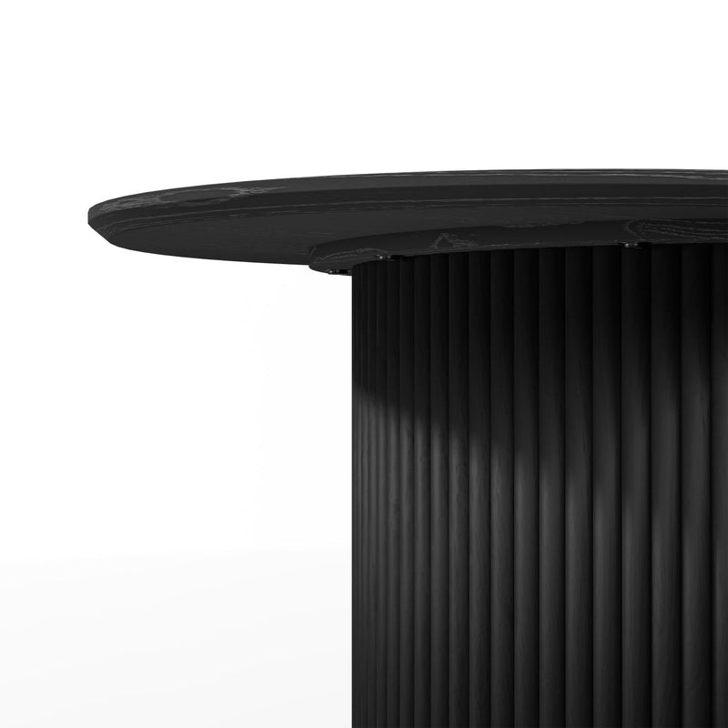 67" Wood Double Pedestal Base Oval Dining Table - Black