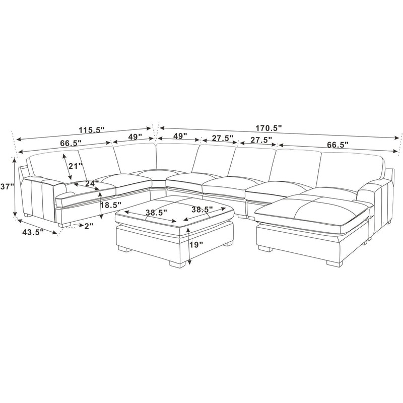Large Seating Modular Sectional