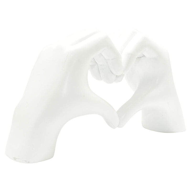 Heart Hands Tabletop Sculpture - White