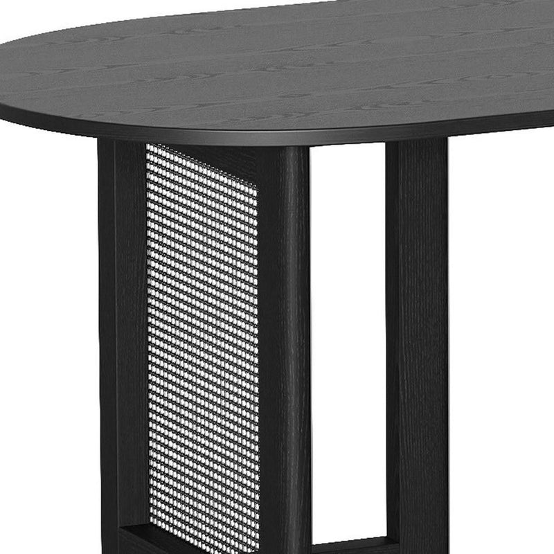 Wood Oval Bar Table (712248) - Black
