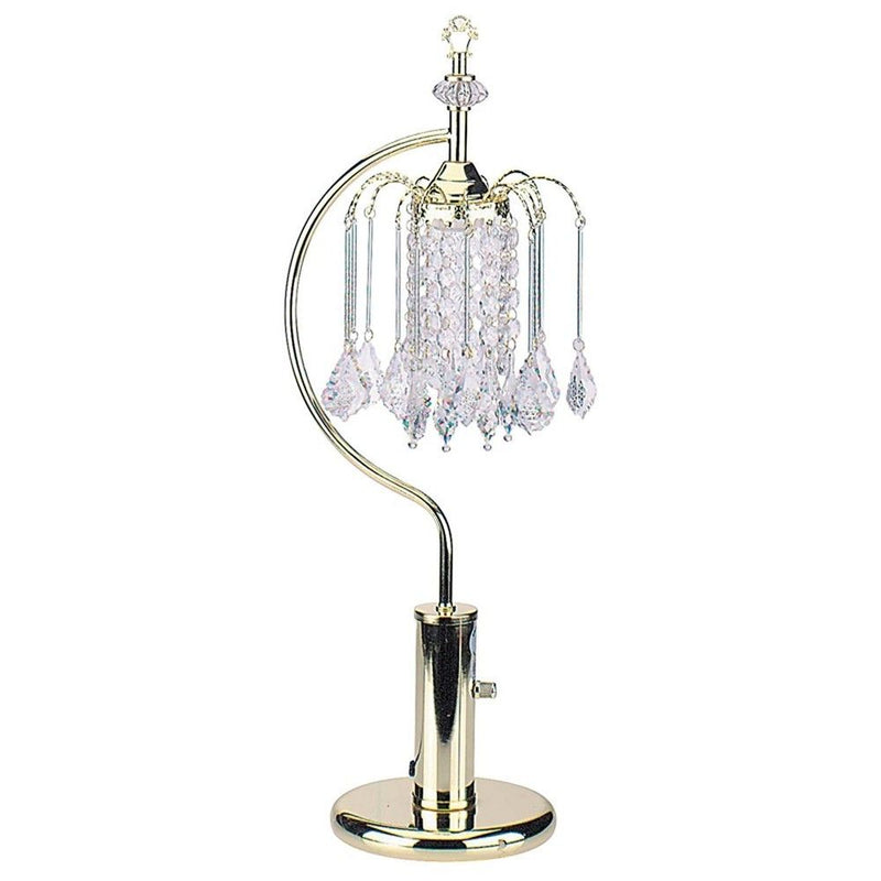Metal Chandelier Faux Crystal Table Lamp - Gold