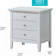 Load image into Gallery viewer, 3 Drawer Nightstand &amp; Dove Tailed Drawers
