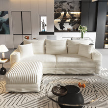 Load image into Gallery viewer, Deep Seat Convertible Sofa With Soft Pillows And Ottomans
