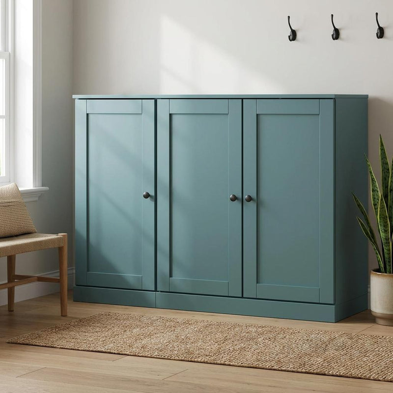 Solid Woodshoe Storage Cabinet (755981) - Aqua