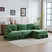Load image into Gallery viewer, Cloud Sofa With Removable Ruffled Skirt With Ottoman And Flared Arms
