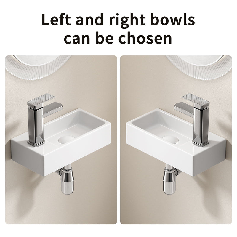 Wall Mounted Bathroom Sink With Faucet And Drain