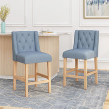 Load image into Gallery viewer, Vienna - Contemporary Fabric Tufted &amp; Wingback Counter Stools (Set of 2)
