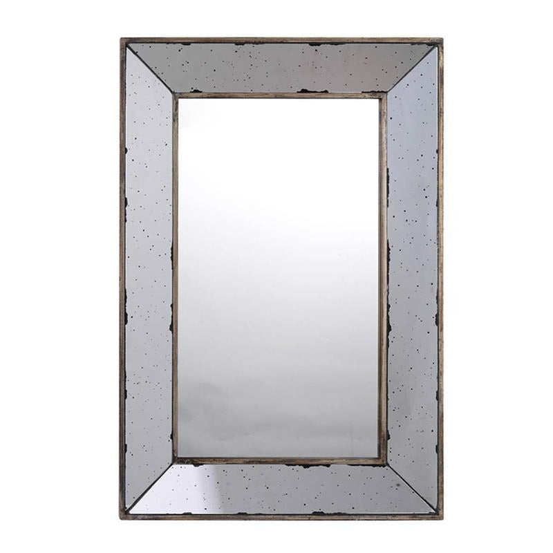 20" Framed Antiqued Accent Mirror - Silver