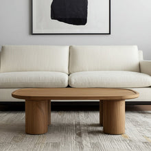 Load image into Gallery viewer, 55" Solid Wood Oval Coffee Table - Natural
