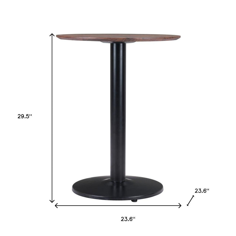 Round End Table - Black And Brown
