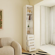 Load image into Gallery viewer, Rectangular Side Storage Cabinet With 3 Drawers For Bedroom - White
