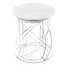 Load image into Gallery viewer, Marble Round End Tables - White
