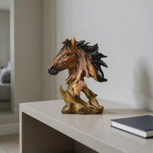 Load image into Gallery viewer, Poly Horse Tabletop Sculpture - Antiqued Bronze / Black
