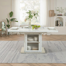 Load image into Gallery viewer, Modern Rectangle Dining Table With Stretchable Top, Storage Cabinet
