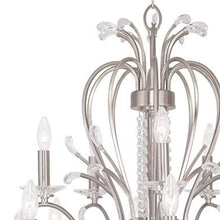 Load image into Gallery viewer, Multi Light Metal Dimmable Chandelier With Shades - Nickel / Clear
