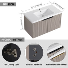 Load image into Gallery viewer, Contemporary Wall Mounted Bathroom Vanity With Resin Double Sink
