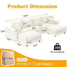 Load image into Gallery viewer, Deep Seat Convertible Sofa With Soft Pillows And Ottomans
