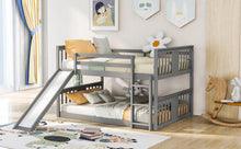 Load image into Gallery viewer, Full Over Full Bunk Bed with Ladder with Slide, Gray (Old SKU :LP000208AAE)
