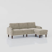 Load image into Gallery viewer, 3 Seater Convertible Combination L Shaped Sofa With Footstools With Storage
