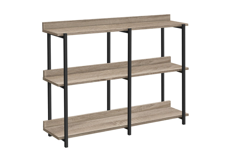 End Table With Three Shelves - Black / Taupe