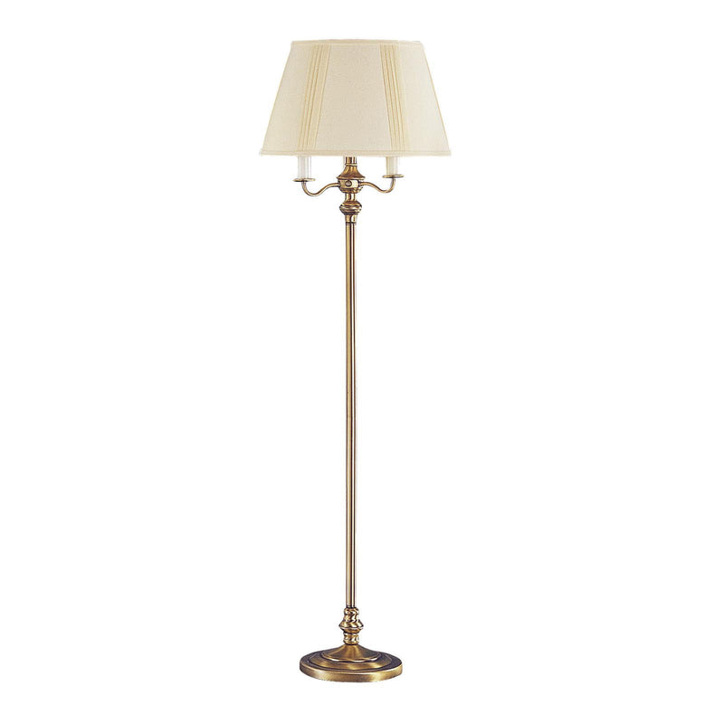 60" Four Light Traditional Shaped Floor Lamp With Beige Square Shade - Bronze